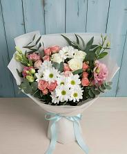 Букет цветов из:  Розы, Лизиантусы и Хризантемы в Атяшево