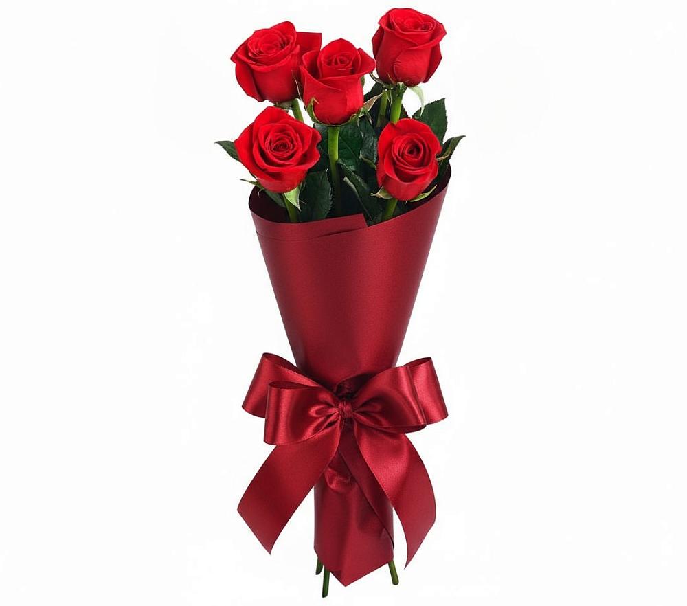 Букет 5 Красных роз Эдлесс Лав в Атяшево