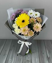 Букет цветов из:  Розы, Герберы и Хризантемы в Атяшево