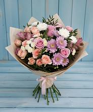 Букет цветов из:  Хризантемы, Розы и Альстромерии в Атяшево