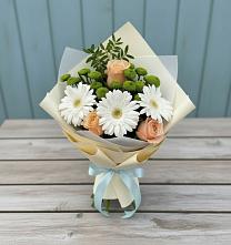 Букет цветов из:  Герберы, Розы и Хризантемы в Атяшево