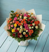 Букет Микс из разноцветных кустовых роз #REPLACE_PRED# Атяшево